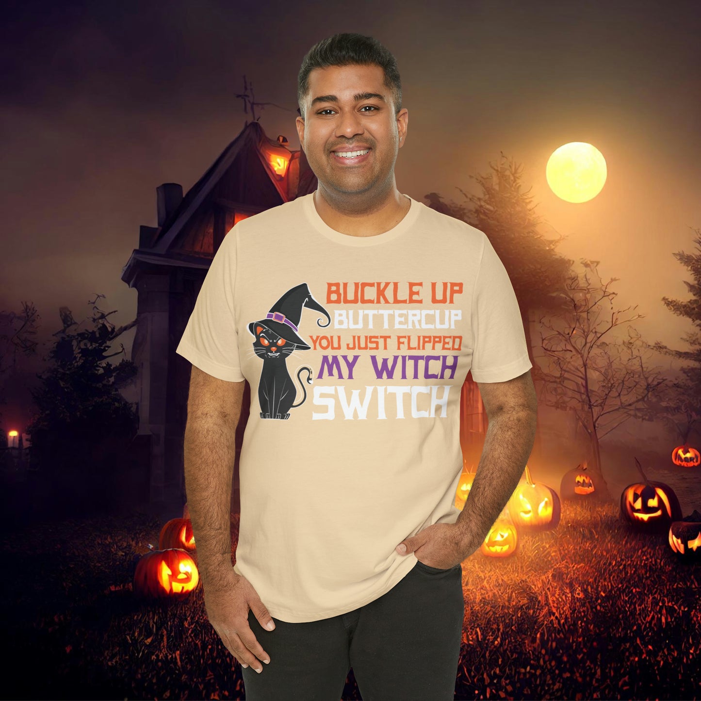 Halloween Buckle up Buttercup you just flipped my Witch Switch Unisex Jersey Short Sleeve Tee Gifts for Her