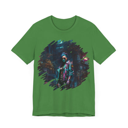 Cyberpunk Girl T-Shirt - Unisex Jersey Tee with Futuristic Cityscape Graphic cyberpunk fashion