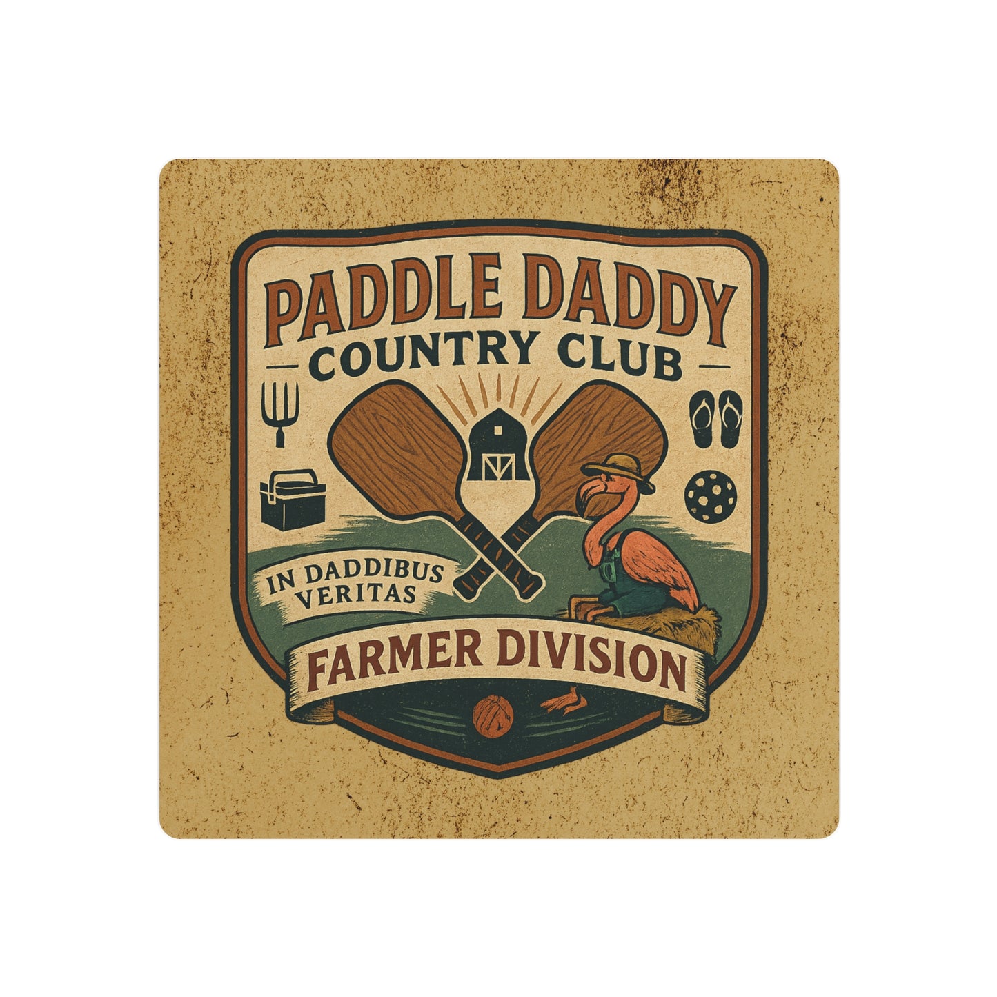 Paddle Daddy Country Club™ Farmer Edition Metal Art Sign