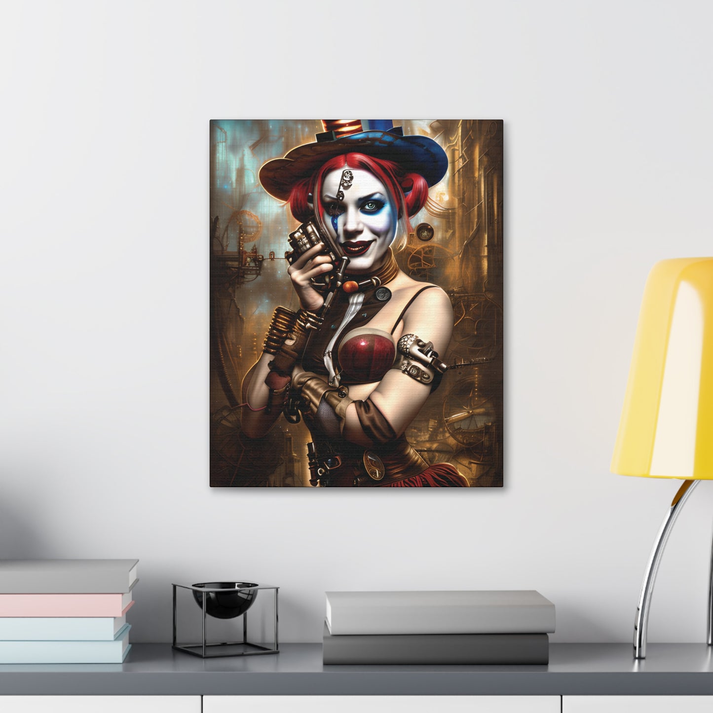 Hyper Realistic Steampunk Harley Quinn Canvas Stretched, 1.5''