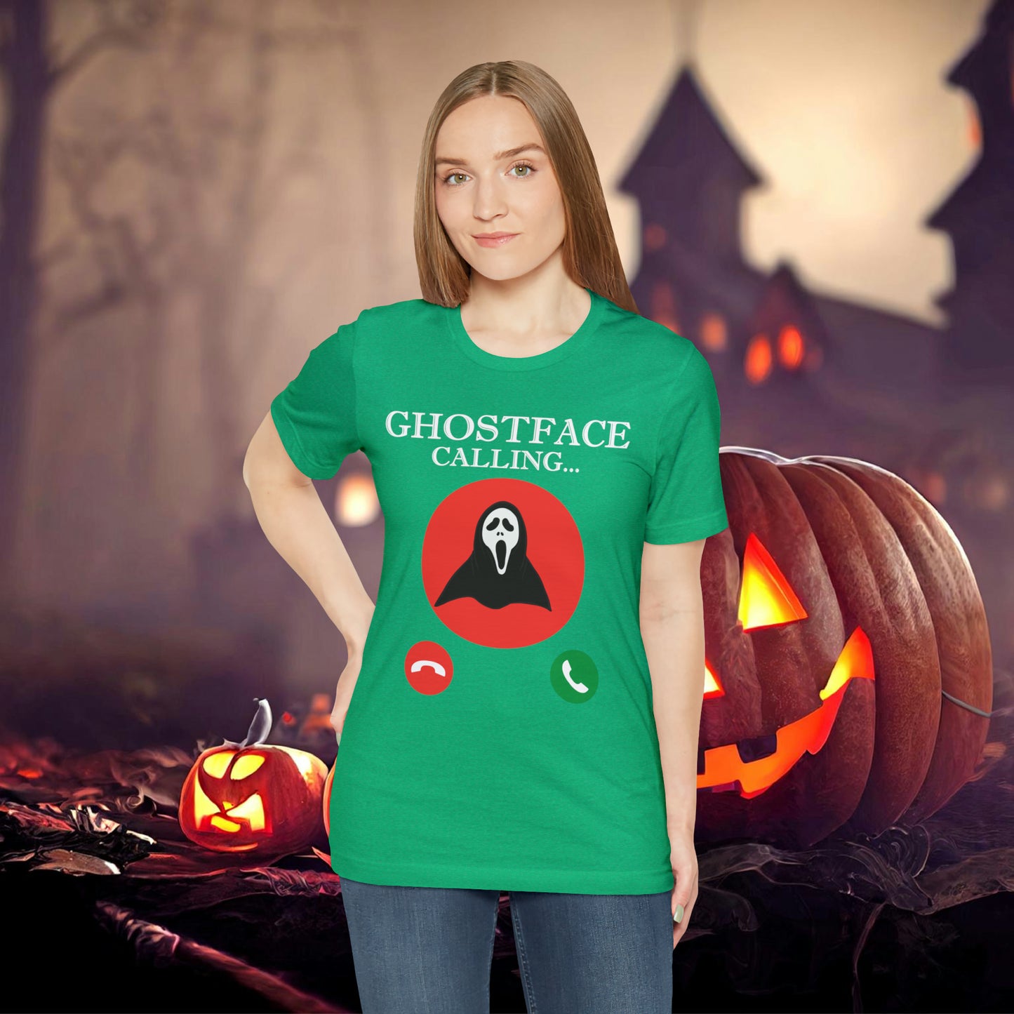 Ghost Face is Calling Halloween Unisex Jersey Short Sleeve Tee Gifts For her Gifts for Him