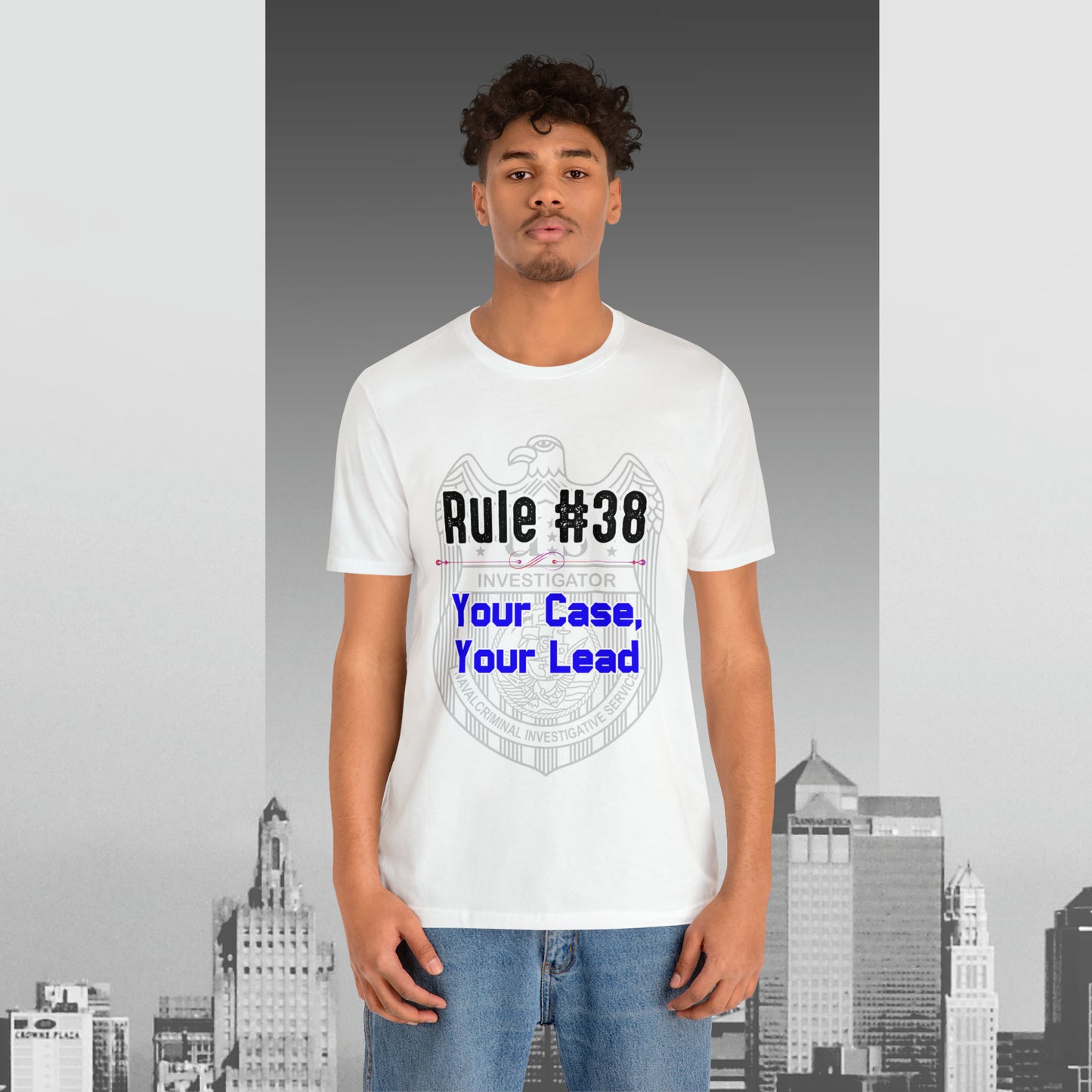 Rules of Gibbs #38 Your Case, Your Lead Unisex Jersey Short Sleeve Tee