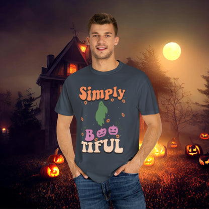 Simply Bootiful Retro Groovy Halloween Unisex Garment-Dyed T-shirt Gifts for Her Gifts for him