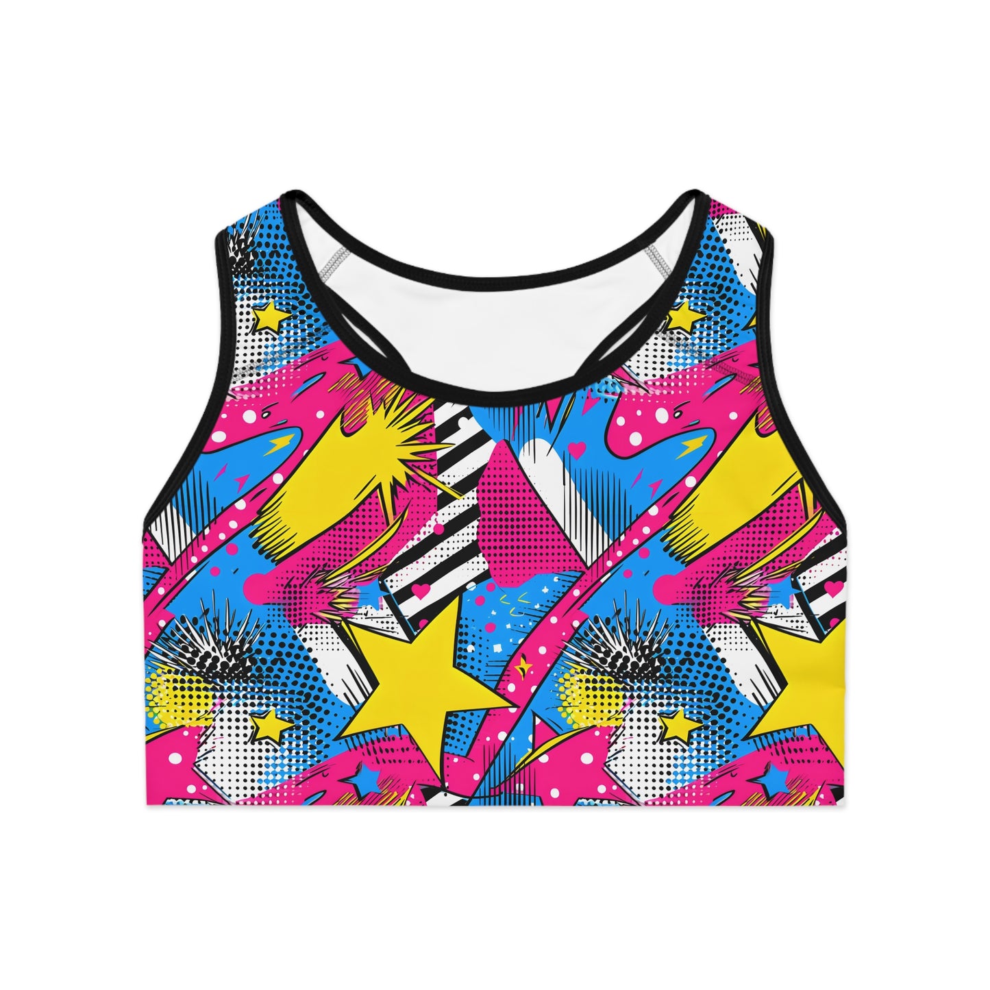 Vibrant Abstract Pop Art Women's Sports Bra (AOP)