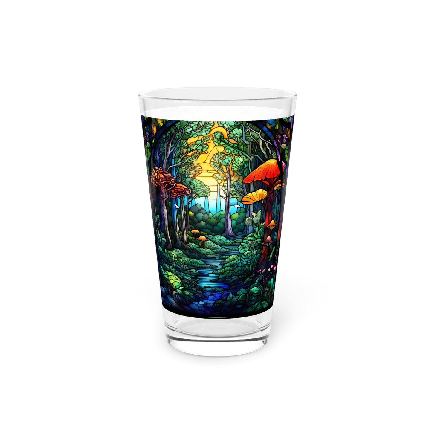 Enchanted Forest: A Magical Journey Through the Realm of Mushrooms 16oz Pint Glass Gift idea gifts for home decor housewarming gift