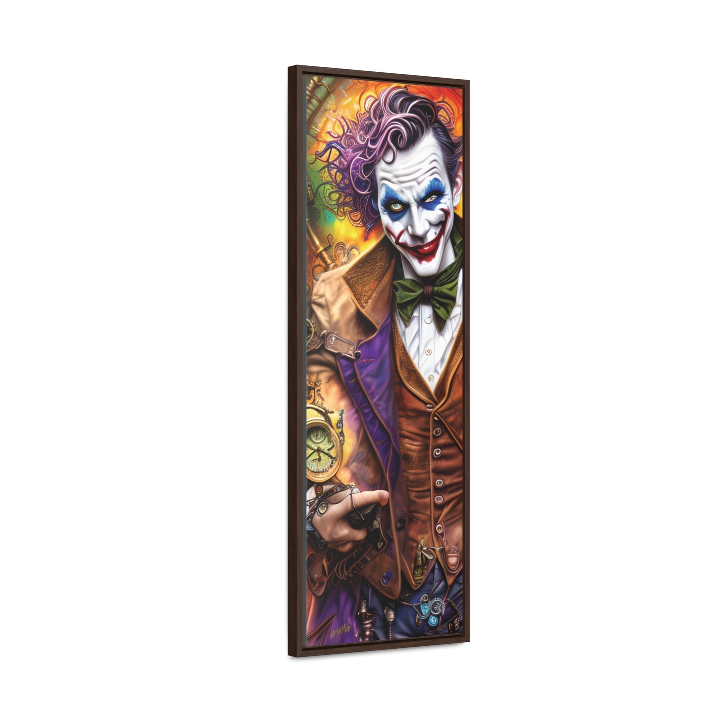 Steampunk-Joker-Hearts-Tribal-Fractal Gallery Canvas Wraps, Vertical Frame