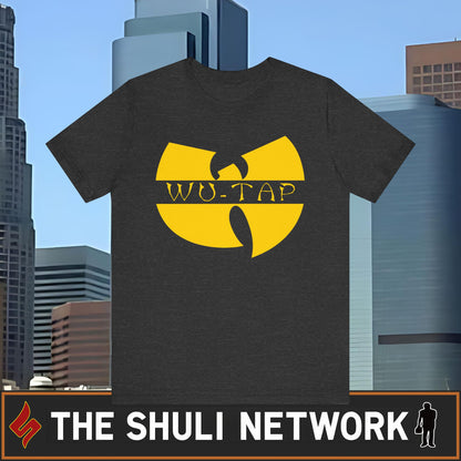 Wu-Tap Logo T-Shirt — Retro Hip-Hop Shuli Crew Graphic Tee
