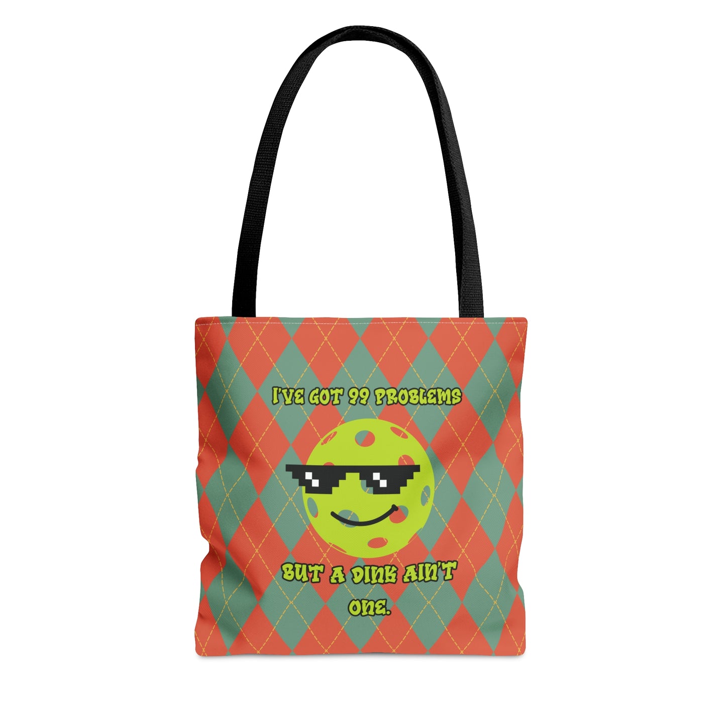 Vintage Rhombus Pattern Pickleball AOP Tote Bag - Carry Your Essentials with Humorous Style