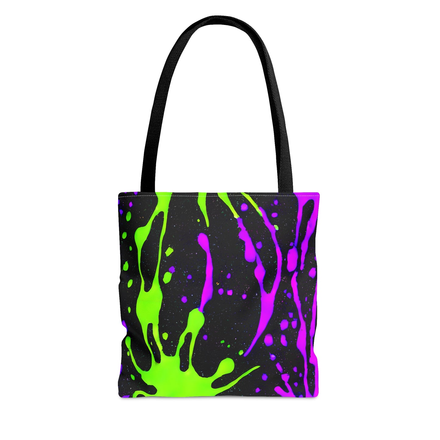 Chic Color Burst: Green & Pink Splatter Print Tote - Stand Out!