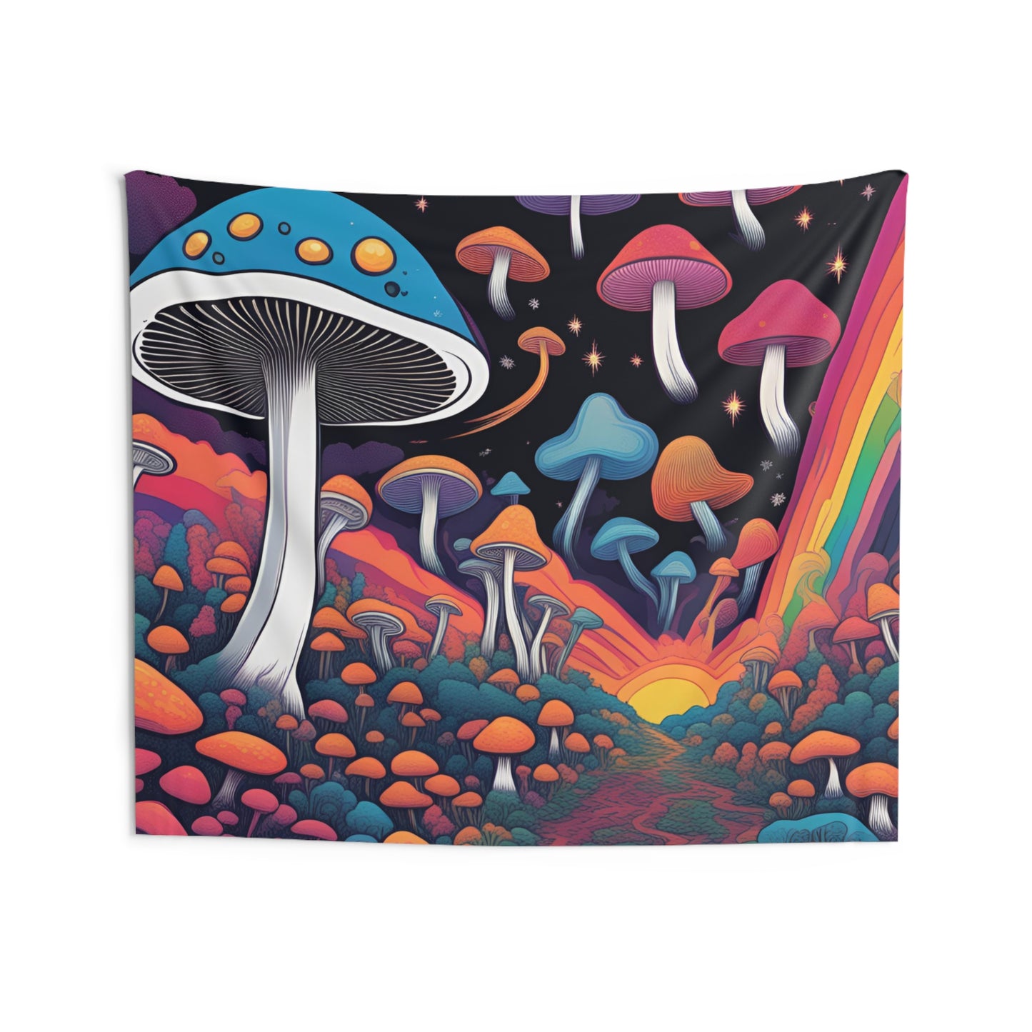 Mystical Nights: Psychedelic Mushroom Sky Tapestry for Cosmic Dreamers!