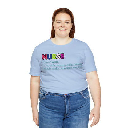 Definition of a Nurse Unisex Jersey Tee Bella+Canvas 3001 Healthcare Gift Medical Students, Soft Fabric, Various Sizes Available