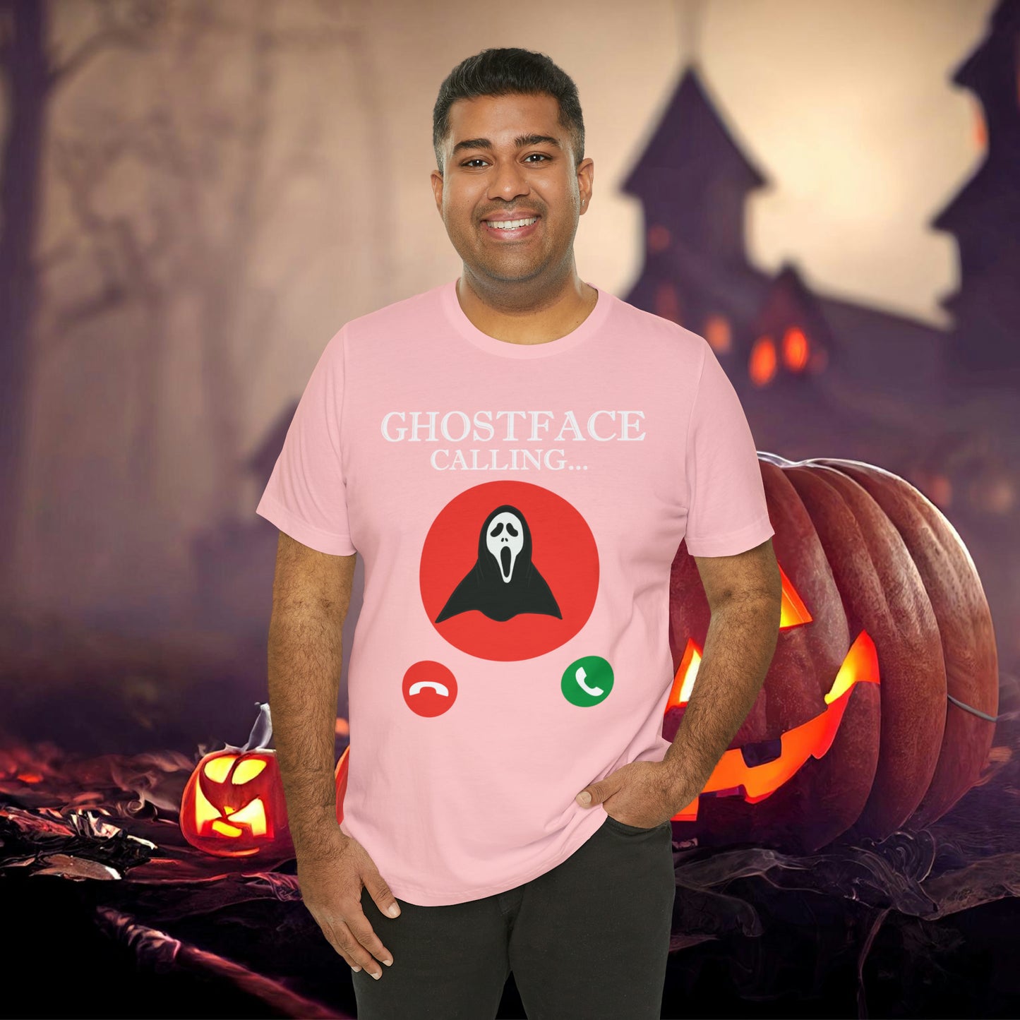 Ghost Face is Calling Halloween Unisex Jersey Short Sleeve Tee Gifts For her Gifts for Him