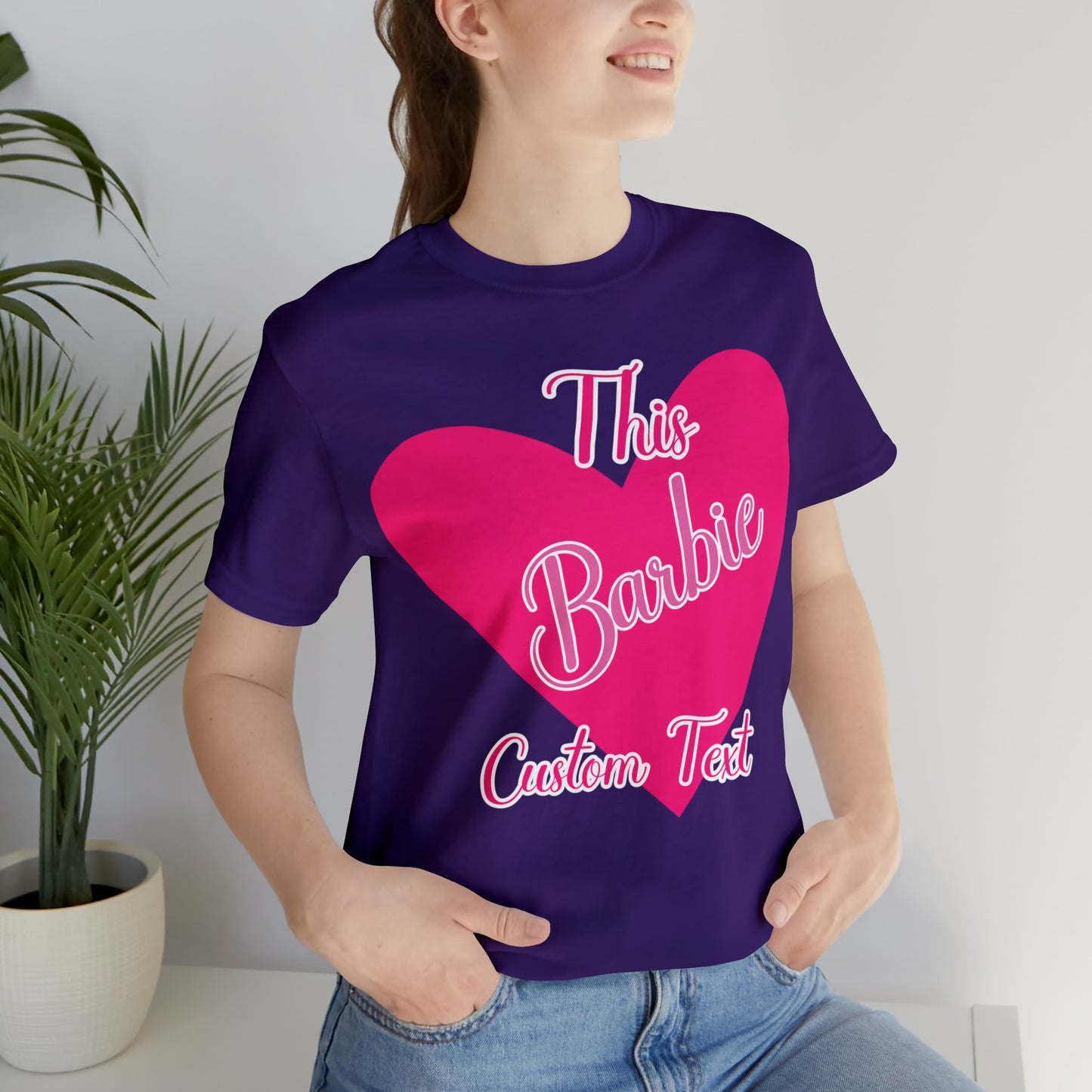 This Barbie  "CUSTOM TEXT" Unisex Jersey Short Sleeve Tee Gifts For Him Gifts For Her