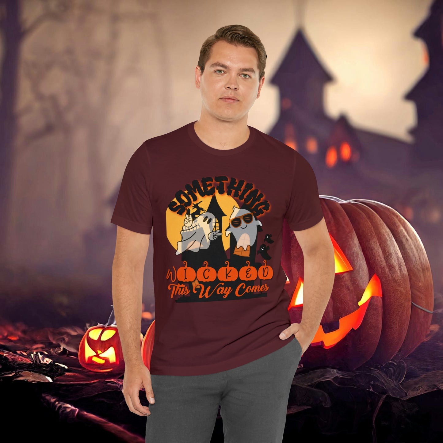 Something Wicked this Way Comes Halloween Unisex Jersey Short Sleeve Tee Gifts for Her Gifts for Him