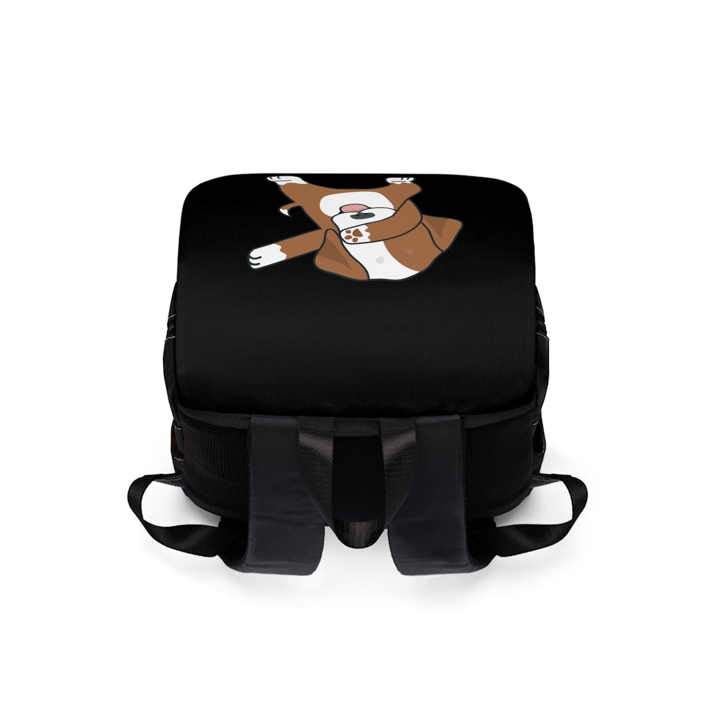 Cute Little Brown Puppy Dabbing Back to School Unisex Casual Shoulder Backpack