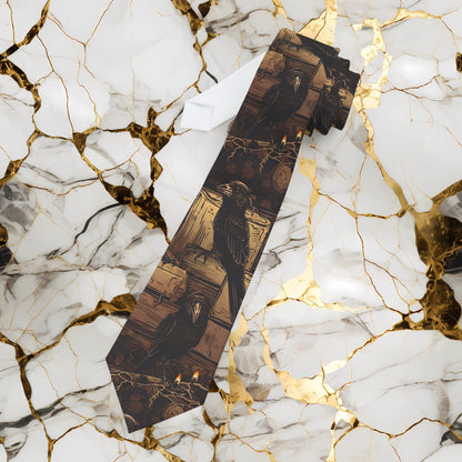 Vintage Crows Sepia Photography Necktie — Retro Urban Photo Print Tie