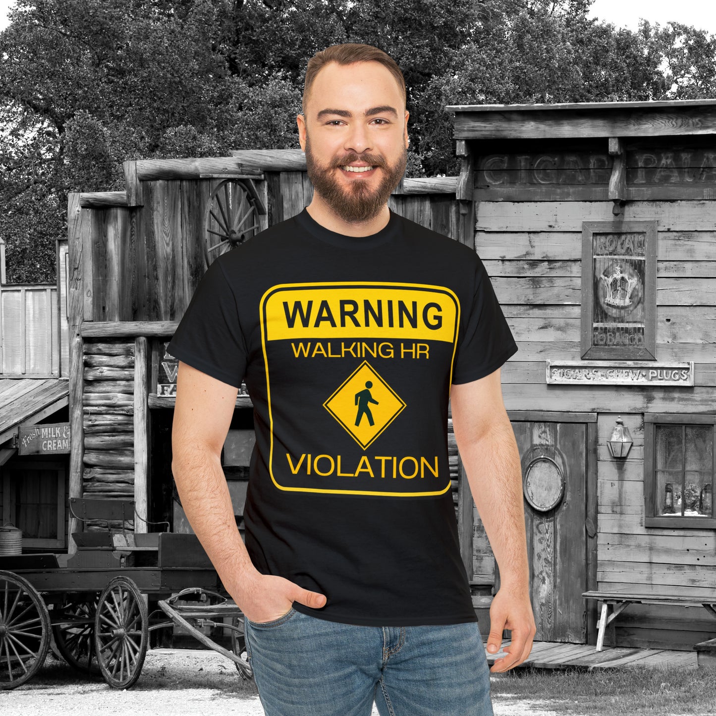 WARNING Walking HR VIOLATION Heavy Cotton Tee