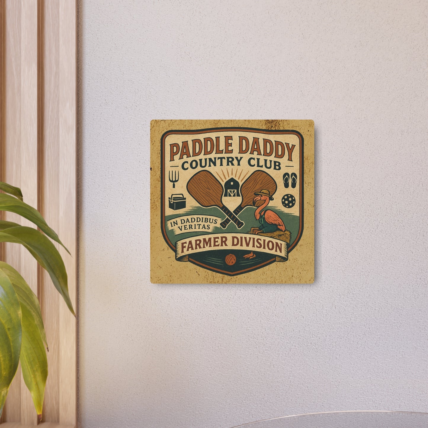 Paddle Daddy Country Club™ Farmer Edition Metal Art Sign
