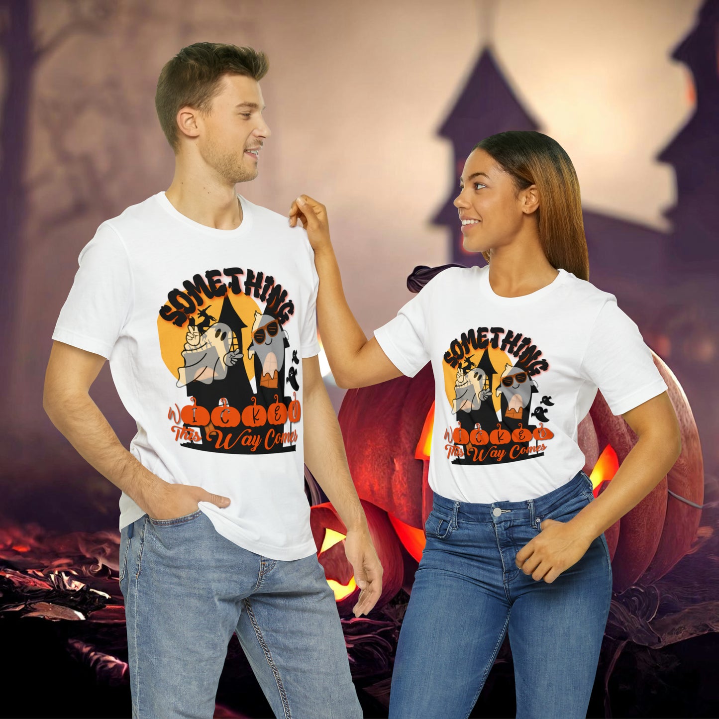 Something Wicked this Way Comes Halloween Unisex Jersey Short Sleeve Tee Gifts for Her Gifts for Him