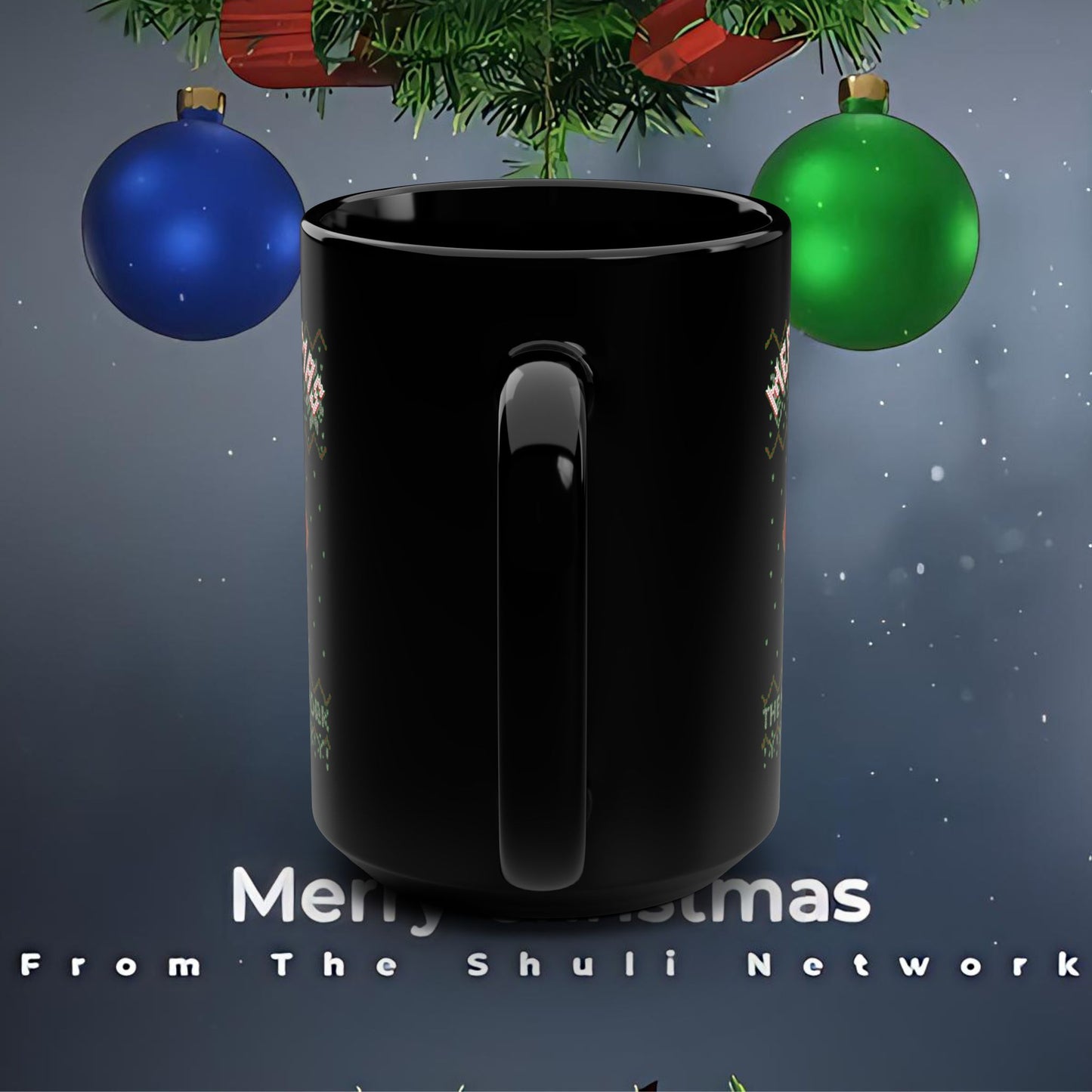 Mug - 'Merry Sessmas' Holiday Black 15oz Coffee Mug (The Shuli Network)