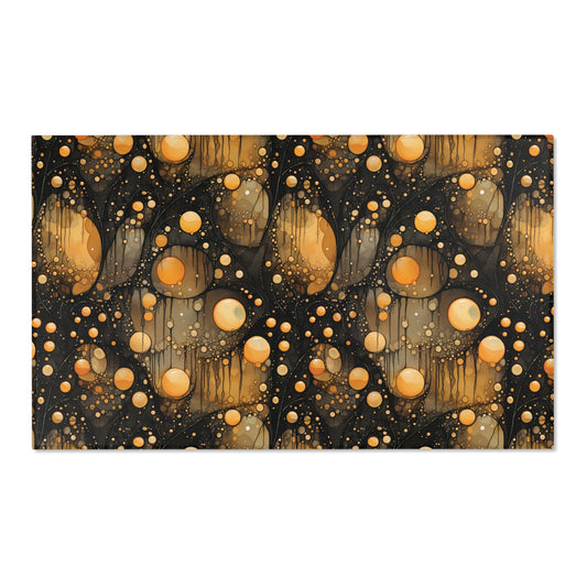 Halloween Yellow Orange Floating Blobs and Dark Area Rugs