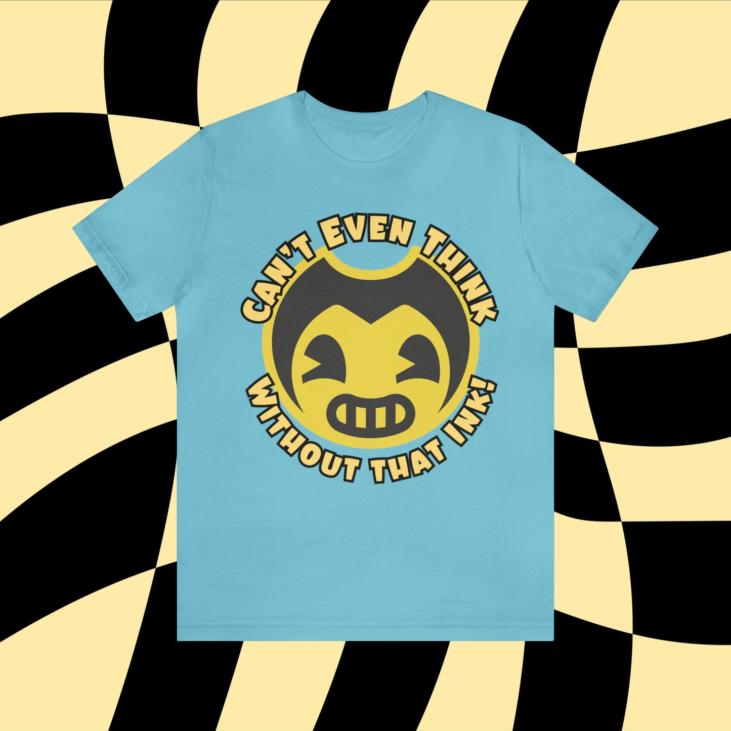 Bendy and the Ink Machine Inspired Unisex Jersey Tee | 'Can't Even Think Without That Ink' | Gamer Shirt | Vintage Style Tee