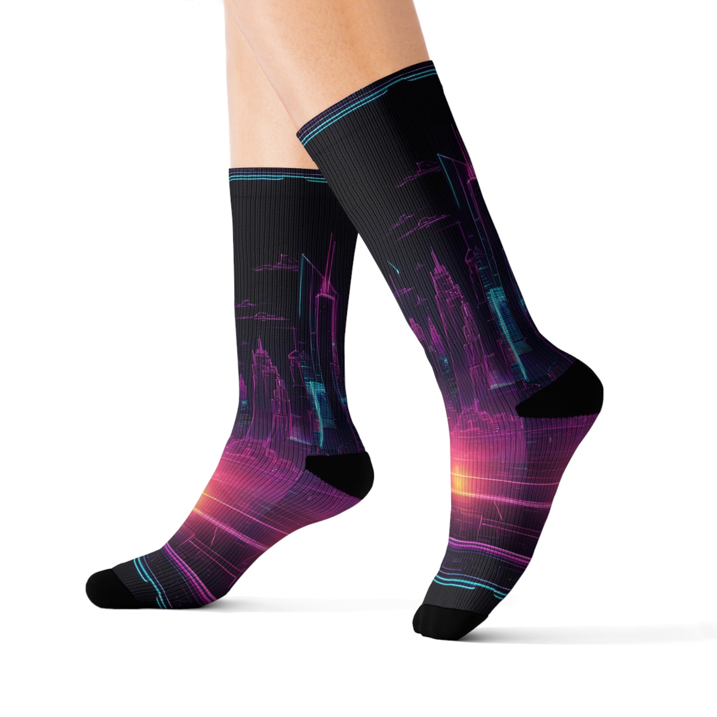 Vibrant Sublimation Socks, Colorful Athletic Socks, Trendy Fashion Accessories, Unique Gift for Her, Cosmic Patterned Socks