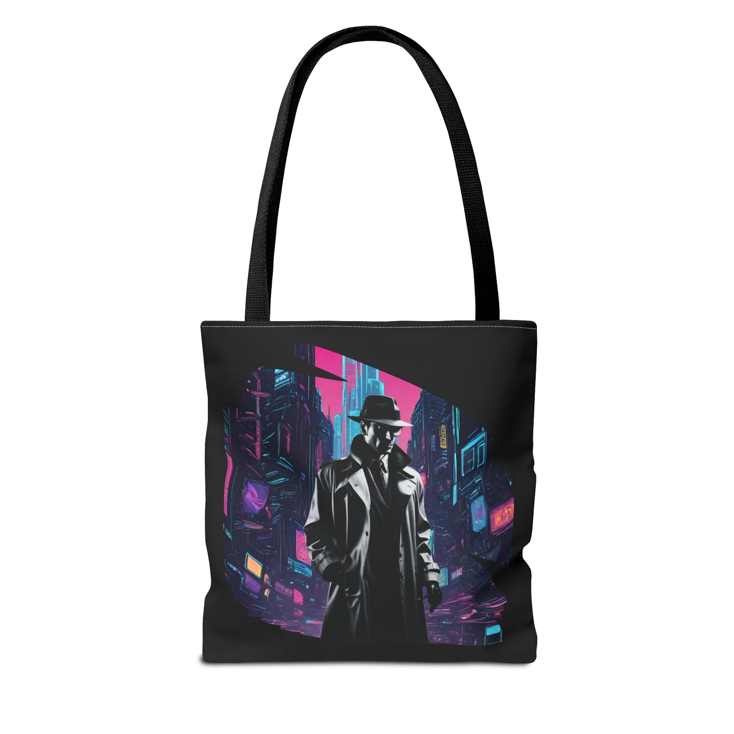 Cyberpunk Chic  Film Noir Detective AOP Tote Bag