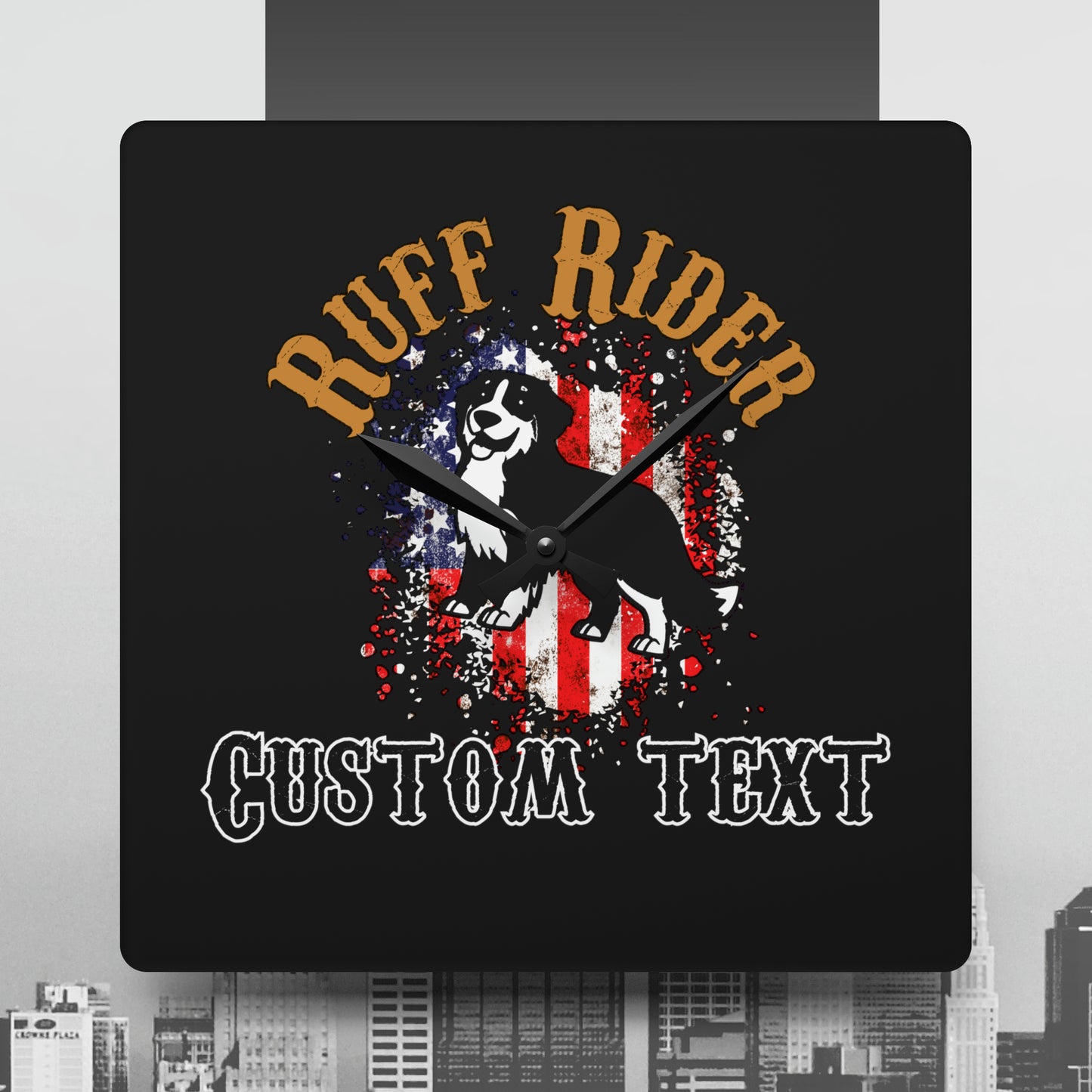 Ruff Rider "Custom Name" Acrylic Wall Clock