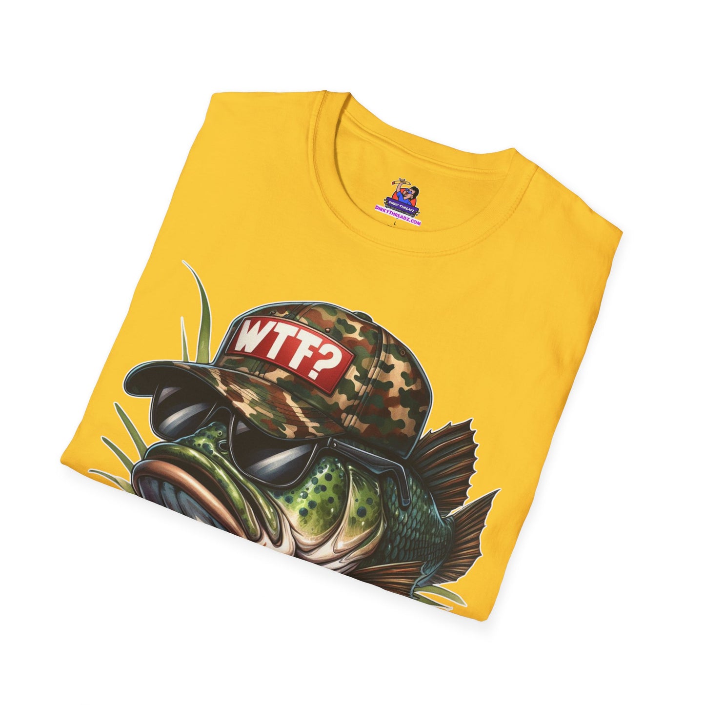 WTF Where's the Fish? Unisex Softstyle T-Shirt Fishing humor, Fisherman Gift Pun T-Shirt Funny Fish Tee Fishy Vibes Unique Unisex Tee