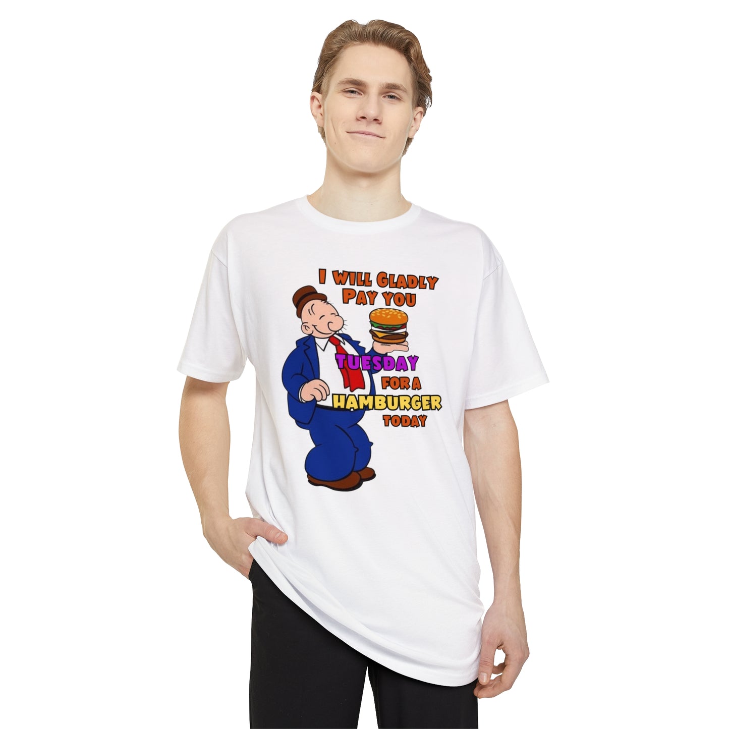 Popeye's Friend Wimpy "Gladly Pay You Tuesday" Unisex Long Body Urban Tee