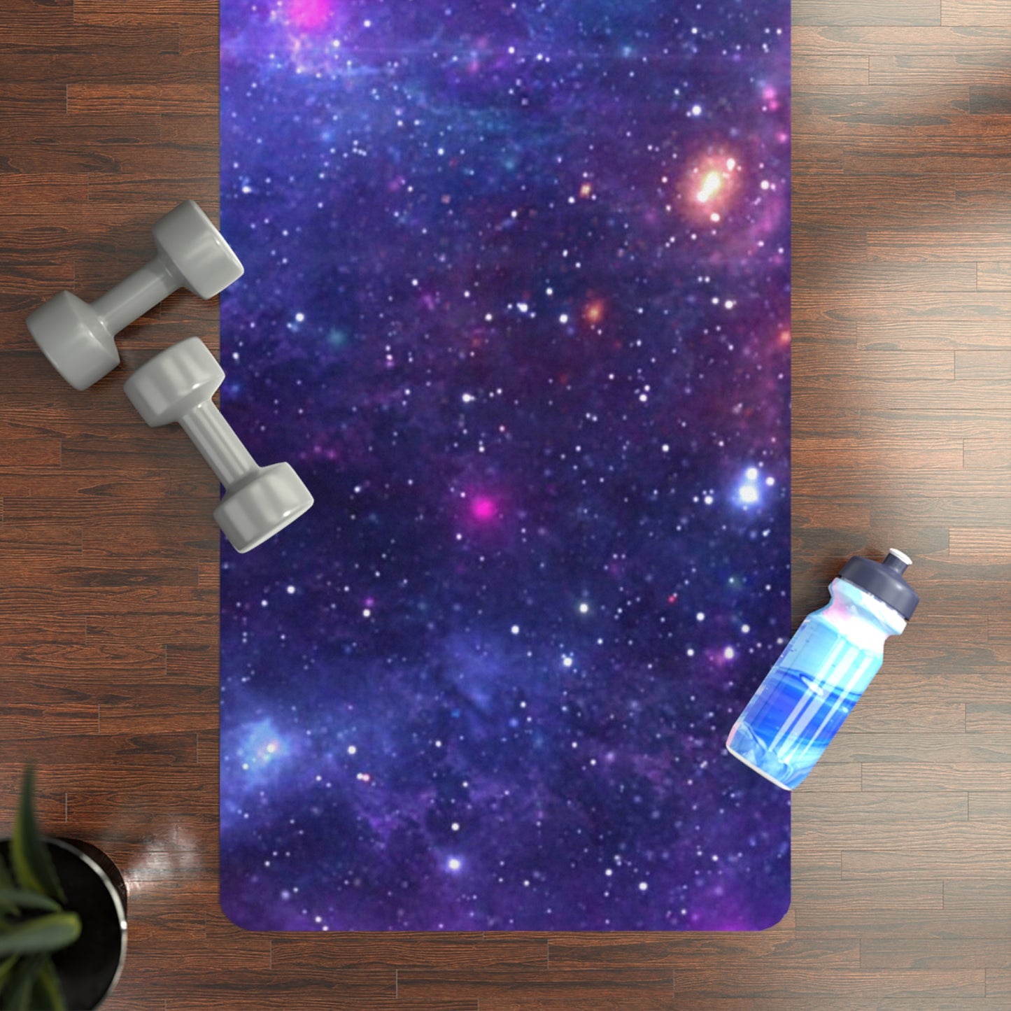 Purple Beyond the Stars Outer Space Out of this World Rubber Yoga Mat