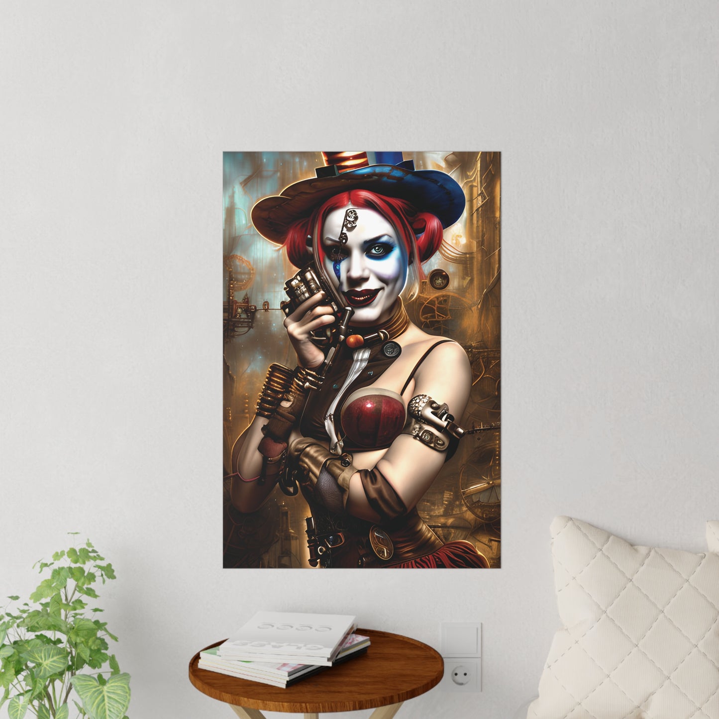 Hyper Realistic Steampunk Harley Quinn Wall Decals