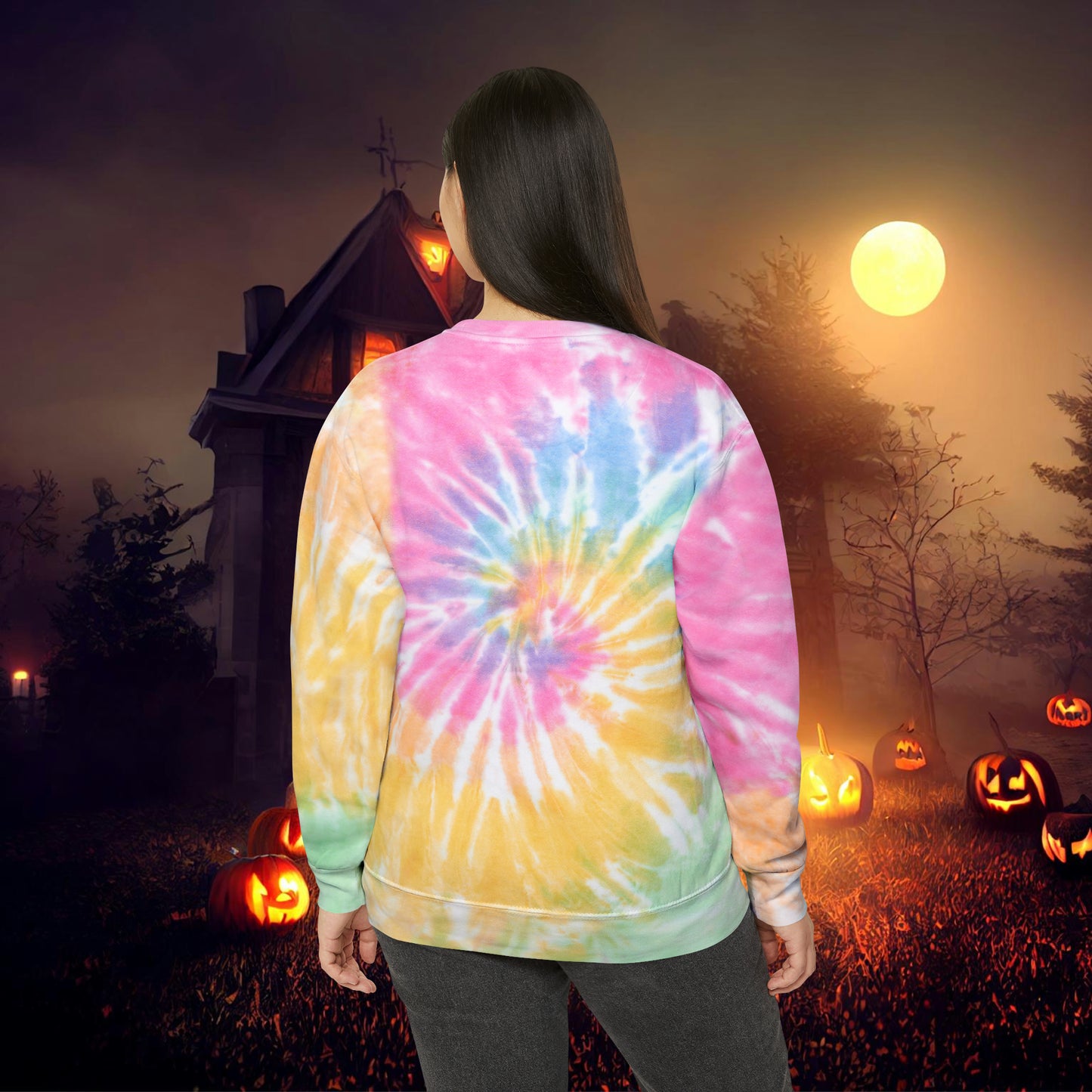 Ghouls just wanna have fun Halloween Retro Unisex Tie-Dye Sweatshirt