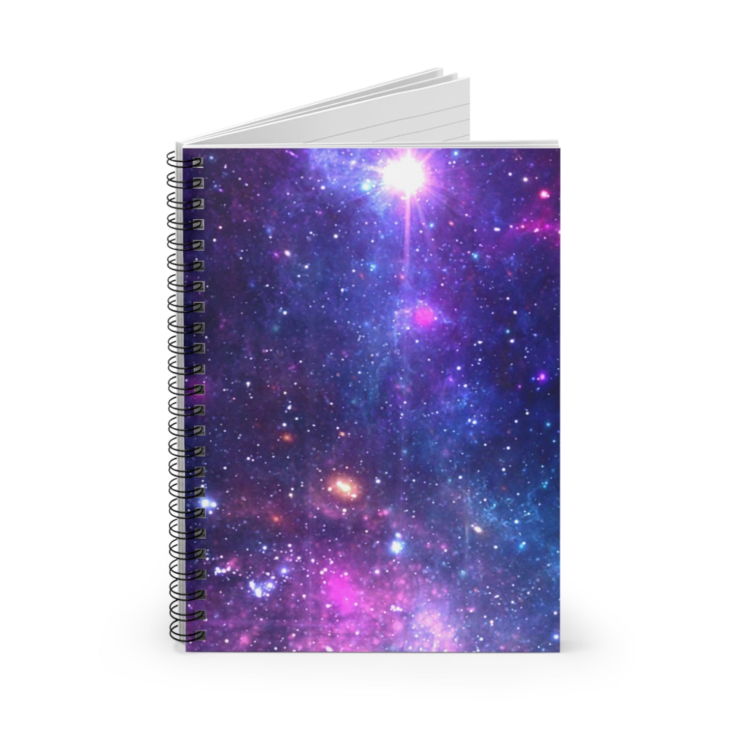 Purple Beyond the Stars Outer Space Out of this World Spiral Notebook - Ruled Line