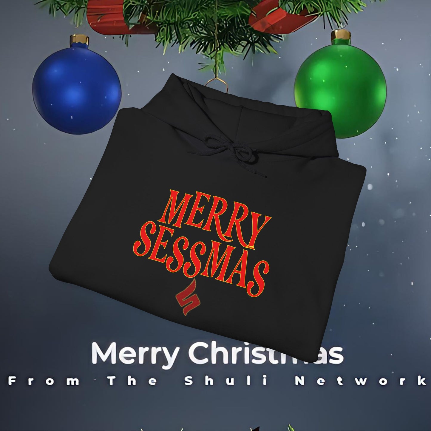 Merry Sessmas Hoodie – Festive "Skol" Holiday Graphic Sweatshirt