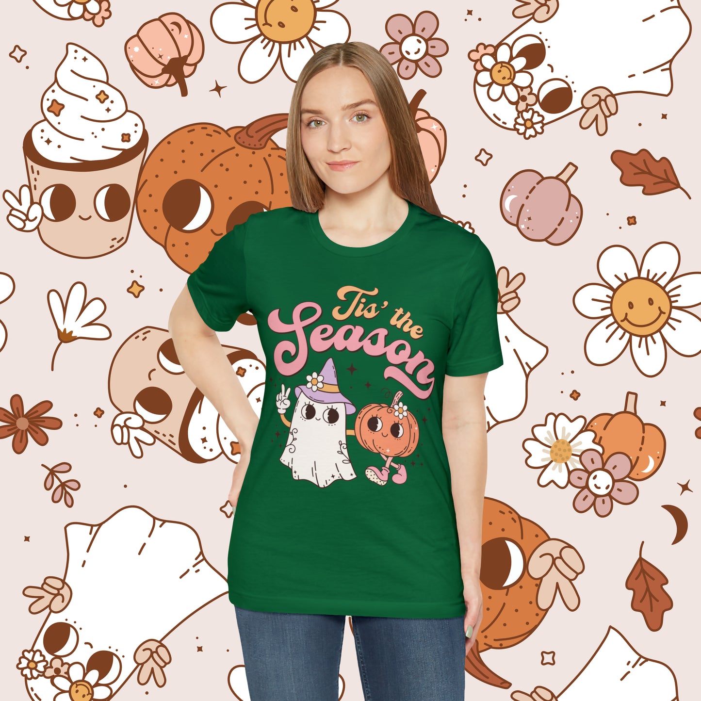 Tis The Season Retro Groovy Halloween Unisex Jersey Short Sleeve Tee GIfts for Him Gifts for Her