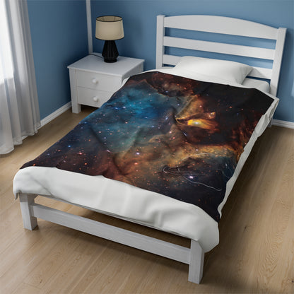 Colorful Galaxy Velveteen Plush Blanket