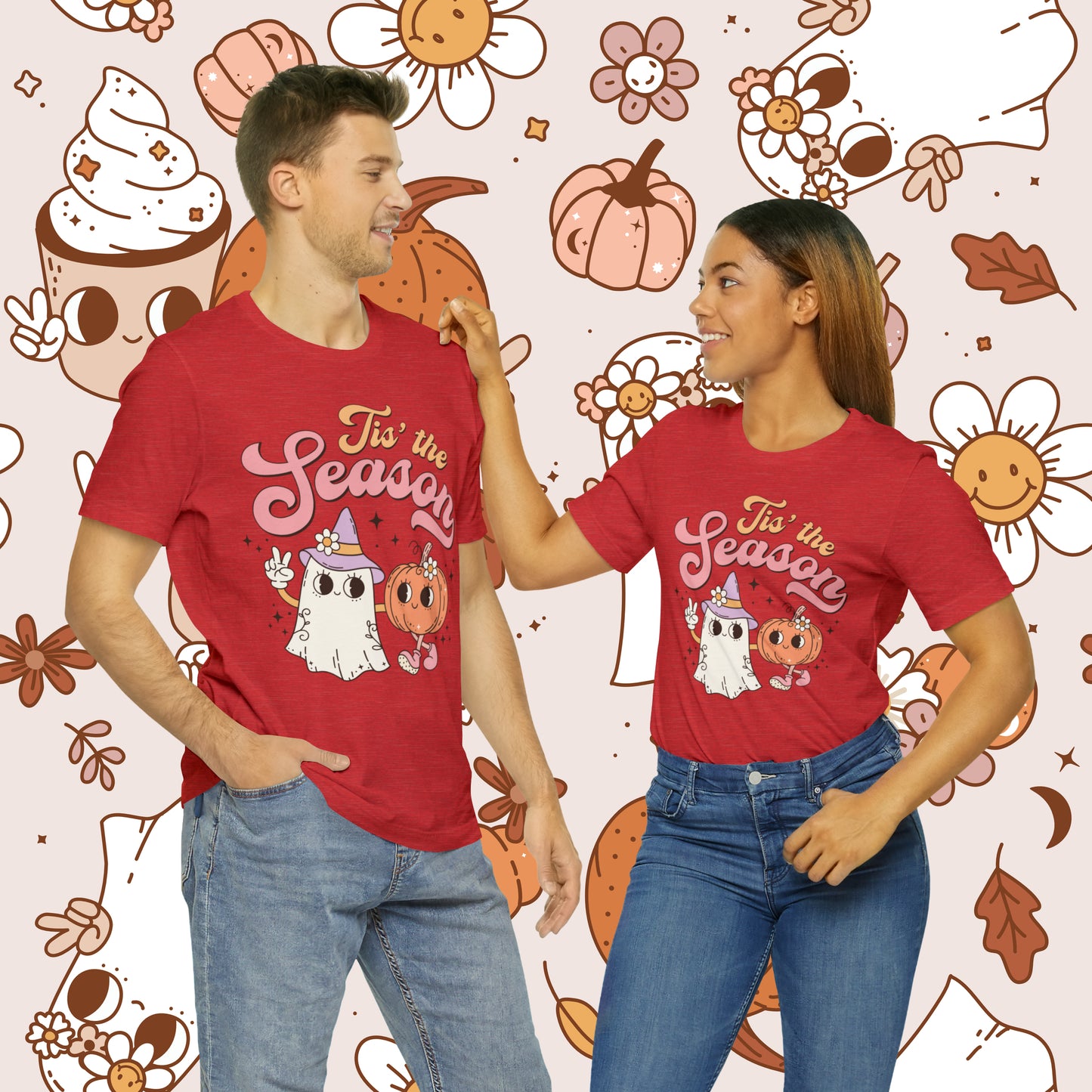 Tis The Season Retro Groovy Halloween Unisex Jersey Short Sleeve Tee GIfts for Him Gifts for Her