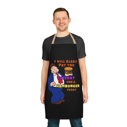 Popeye's Friend Wimpy All Over Print Apron - 'I'll Gladly Pay You Tuesday for a Hamburger Today' (AOP)