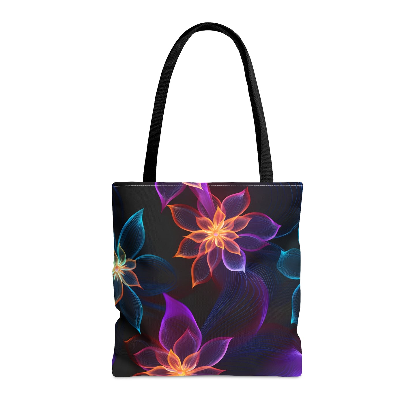 Funky Neon Petals All Over Print Tote Bag