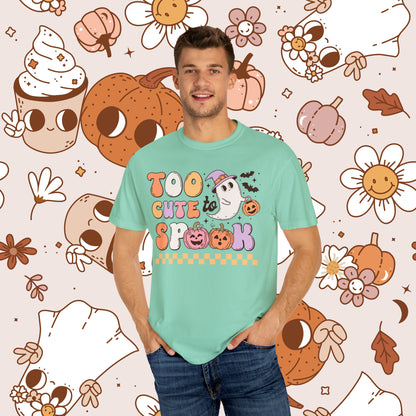 Too Cute to Spook Retro Groovy Halloween Unisex Garment-Dyed T-shirt Gifts for Him Gifts for Her