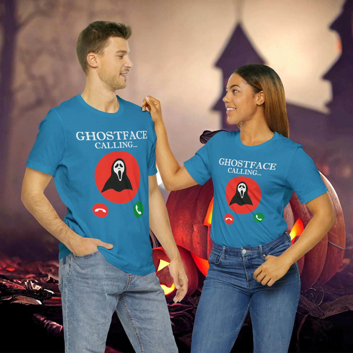 Ghost Face is Calling Halloween Unisex Jersey Short Sleeve Tee Gifts For her Gifts for Him