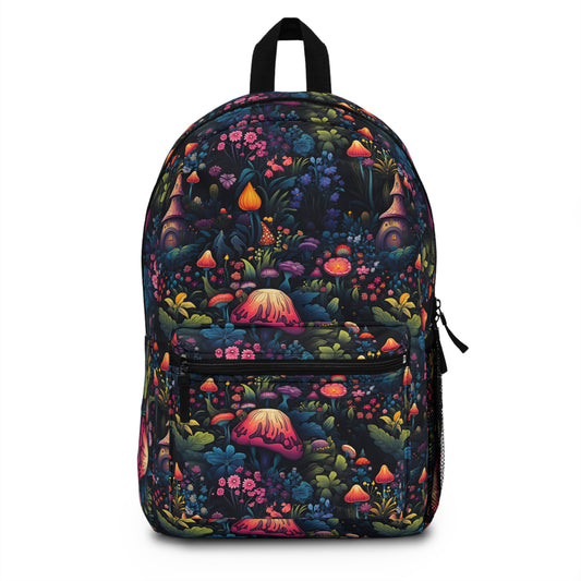 Fairy Tale Magical Forest With Colorful Mushrooms Backpack