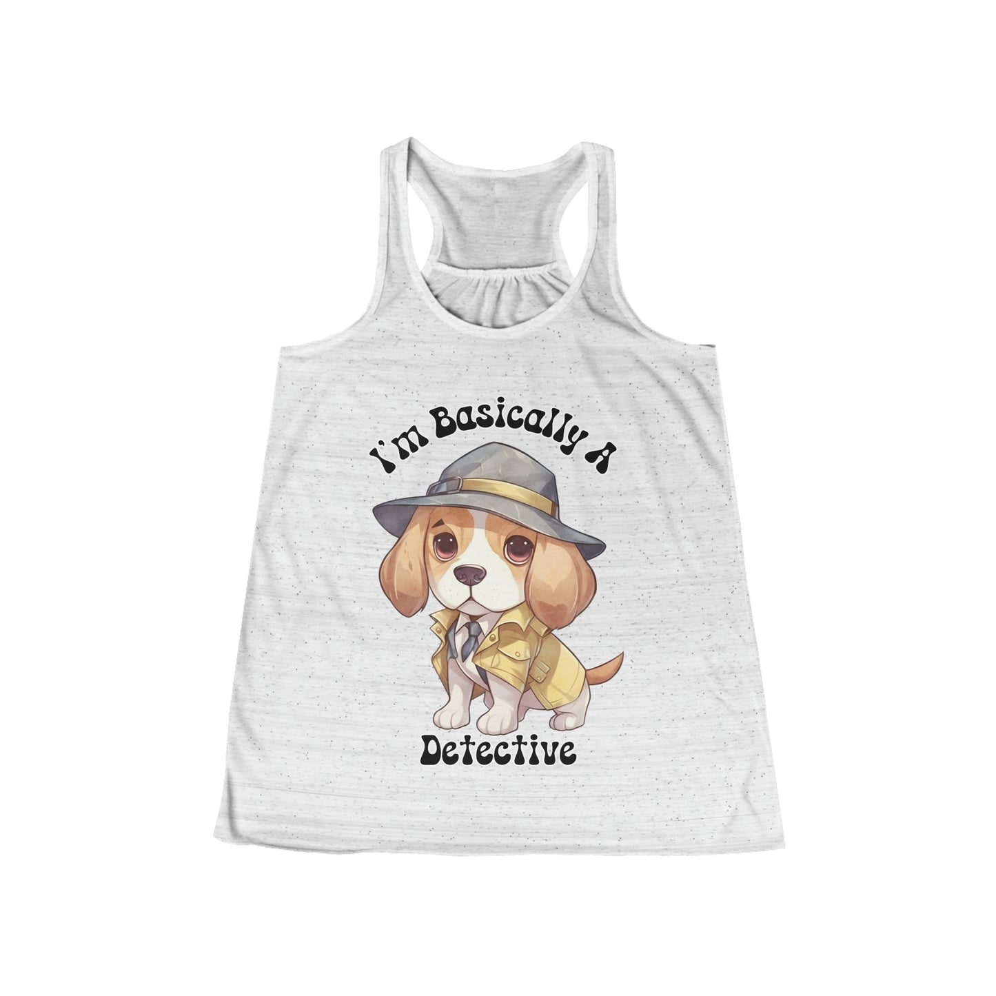 I'm Basically a Detective Beagle Puppy dressed like a Detective Women's Flowy Racerback Tank Gifts for her