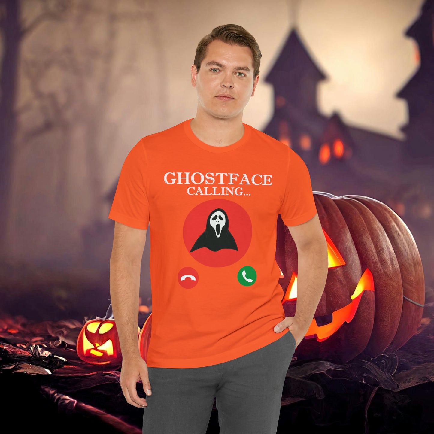 Ghost Face is Calling Halloween Unisex Jersey Short Sleeve Tee Gifts For her Gifts for Him