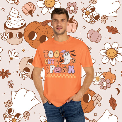 Too Cute to Spook Retro Groovy Halloween Unisex Garment-Dyed T-shirt Gifts for Him Gifts for Her
