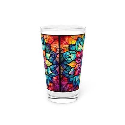Mandela: A Magical Stained Glass Artwork on a 16oz Pint Glass Gift idea, gifts for home decor, housewarming gift