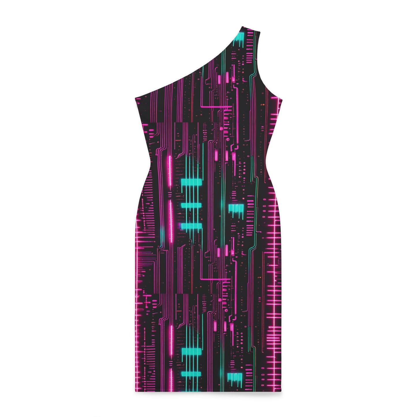 Wearable Tech: AOP Circuit Board Fashion Shoulder Dress (AOP)