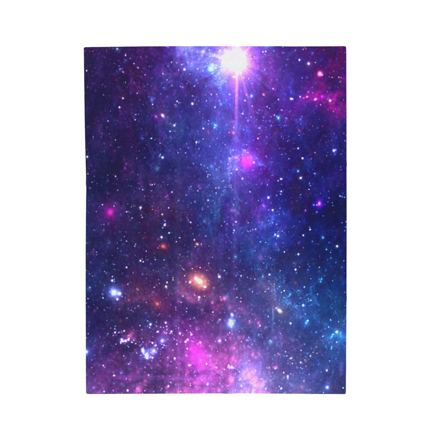 Purple Beyond the Stars Outer Space Out of this World Velveteen Plush Blanket